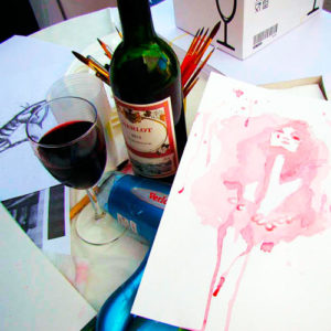 Мастер-класс по рисованию вином на мероприятии